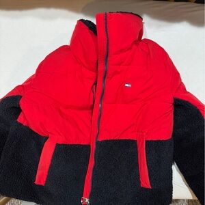 Tommy Hilfiger Red and Black Puffer Jacket